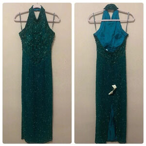 Cache Vintage Silk Beaded Gown